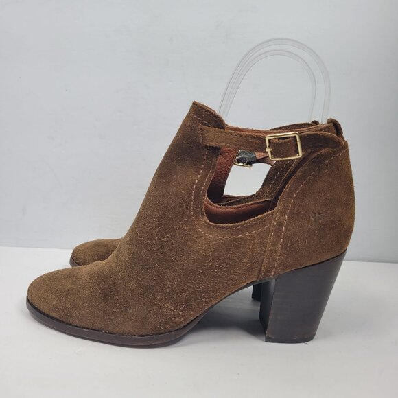 Frye Meghan Women's Chestnut Suede Shootie Ankle Boots 3471356 US Size 8.5B - Picture 2 of 9